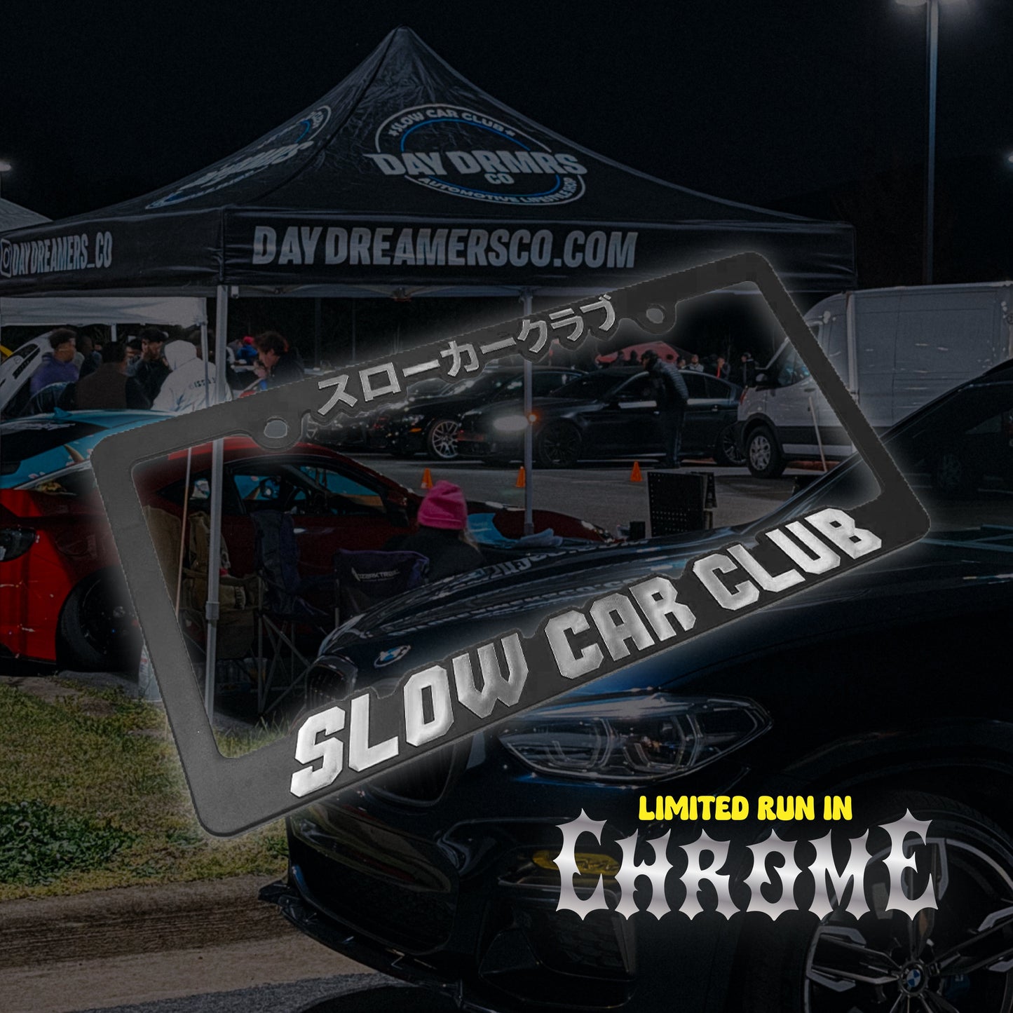 SLOW CAR CLUB License Plate Frame
