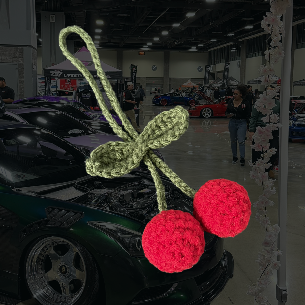 Crochet Cherry Car Charm
