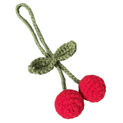 Crochet Cherry Car Charm