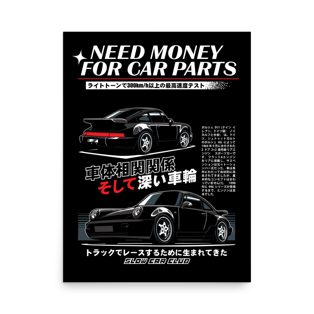 NEED MONEY FOR CAR PARTS Poster
