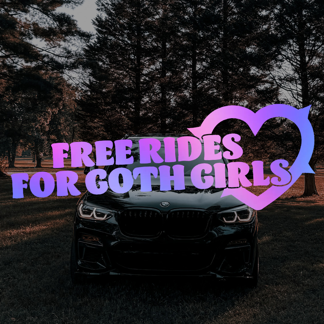 Free rides for goth girls Sticker