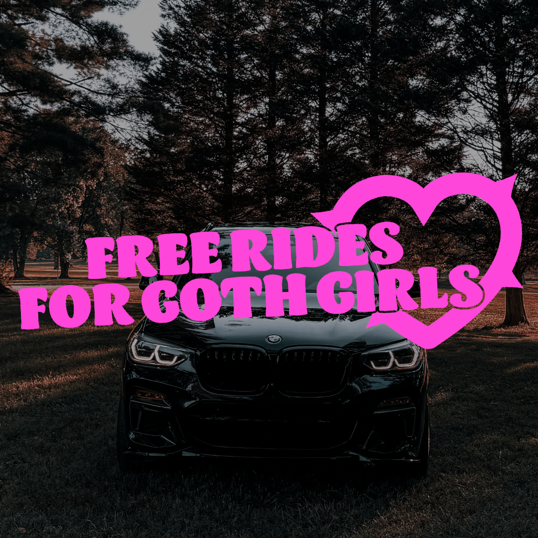 Free rides for goth girls Sticker