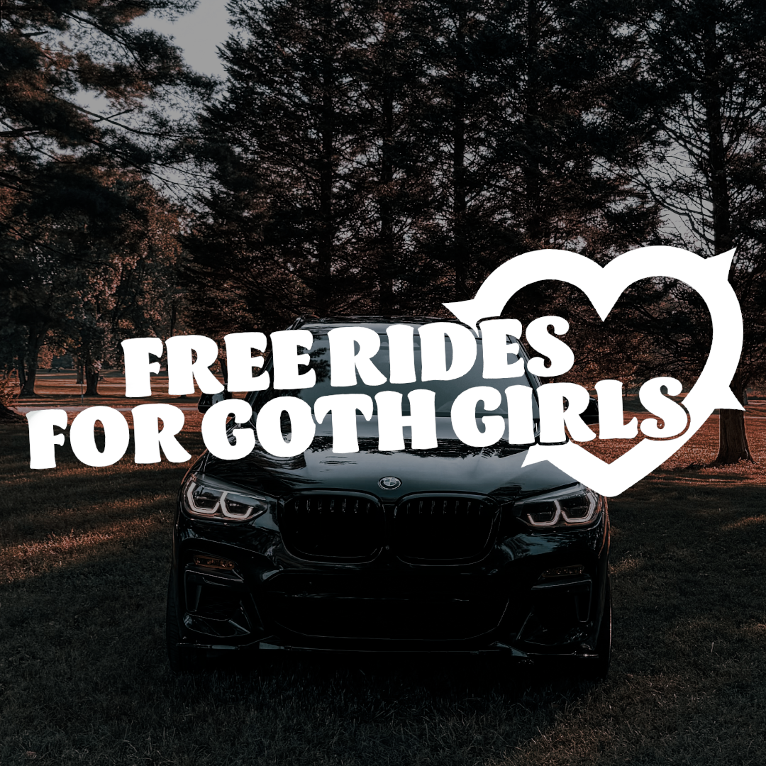 Free rides for goth girls Sticker